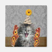 Funny Partys cat Magnet (Vorne)