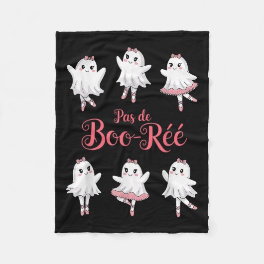 Funny Pas De Boo-rée Ghost Ballet Halloween Dance Fleecedecke (Vorderseite)