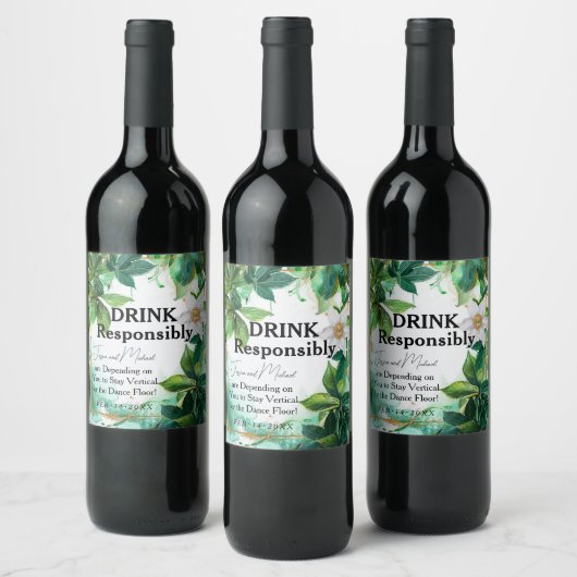 💍 Funny Passiflora Weinetikett (Flaschen)