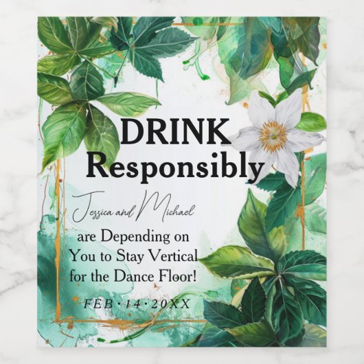 💍 Funny Passiflora Weinetikett (Einzelnes Label)