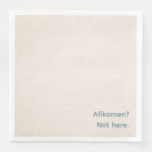 Funny Passover Seder Napkins - Afikomen? Serviette (Vorderseite)