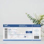 Funny passport, boarding pass ticket 7th birthday einladung (Stehend Vorderseite)