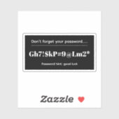 Funny Password Aufkleber (Blatt)