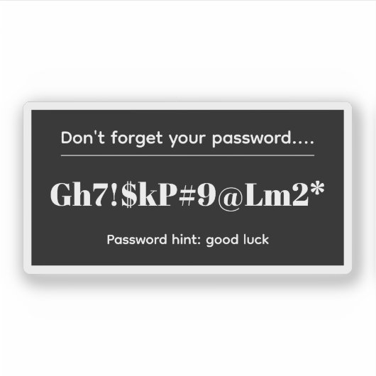 Funny Password Aufkleber (Vorderseite)