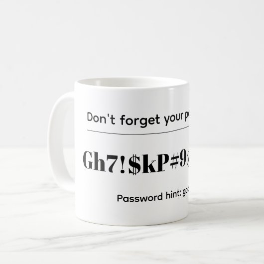 Funny Password Kaffeetasse (Vorderseite Links)