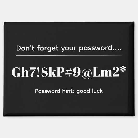 Funny Password Magnet (Vorderseite)
