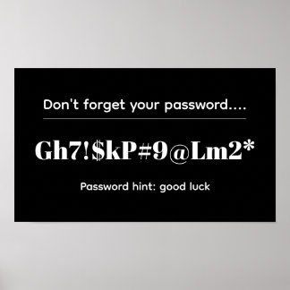 Funny Password Poster