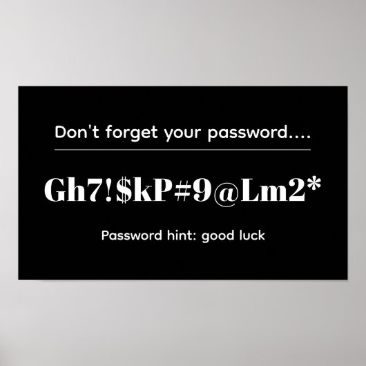 Funny Password Poster (Vorne)