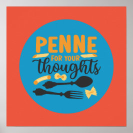 Funny Pasta Food Pub Vintage Farbe Typografie Kuns Poster