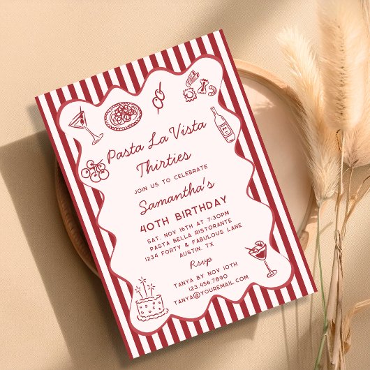 Funny Pasta La Vista Italienisches Abendessen am 4 Einladung