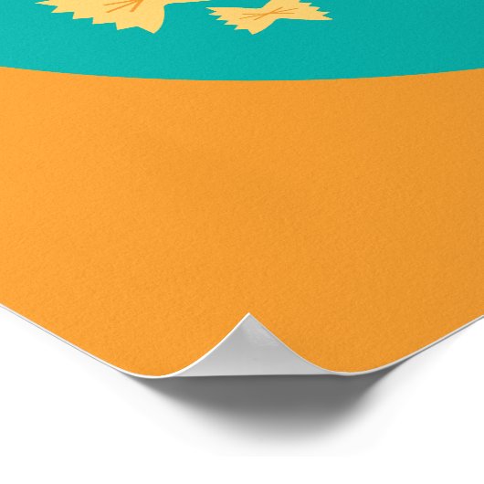 Funny Pasta La Vista Retro Küche Typografie Poster (Ecke)