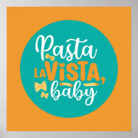 Funny Pasta La Vista Retro Küche Typografie