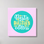Funny Pasta Pun Pastel Kitchen Typografie Leinwanddruck (Vorderseite)