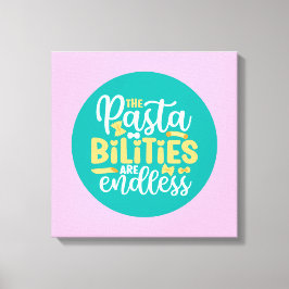 Funny Pasta Pun Pastel Kitchen Typografie Leinwanddruck
