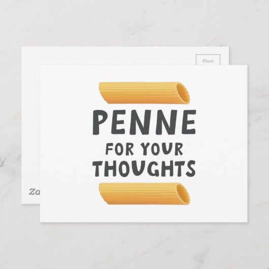 Funny Pasta Pun Postkarte (Vorne/Hinten)