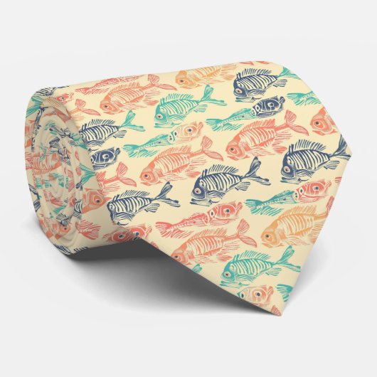 Funny Pastel Fishbone Neck Tie Krawatte (Gerollt)