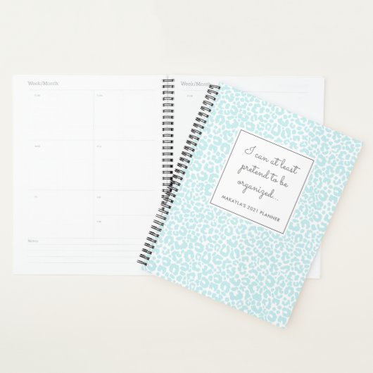 Funny Pastel Leopard Print Muster Blue Planner Planer (Anzeige)