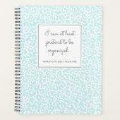Funny Pastel Leopard Print Muster Blue Planner Planer (Vorderseite)