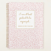 Funny Pastel Leopard Print Muster Blush Planer (Vorderseite)