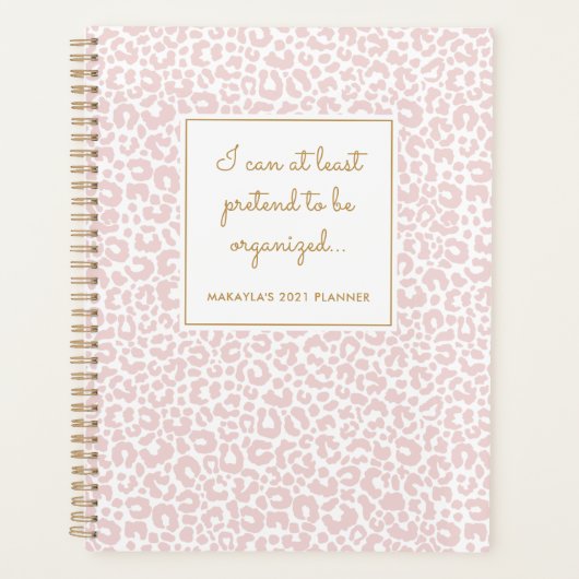 Funny Pastel Leopard Print Muster Blush Planer (Vorderseite)