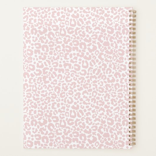 Funny Pastel Leopard Print Muster Blush Planer (Rückseite)