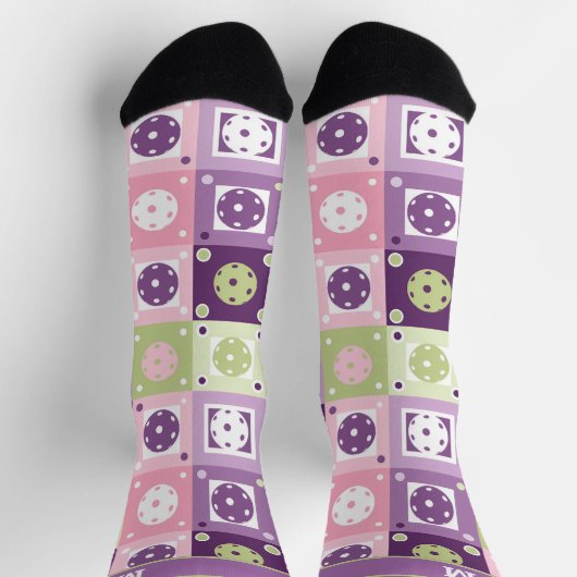 Funny Pastellfarben Pickleball Socken (Oben)