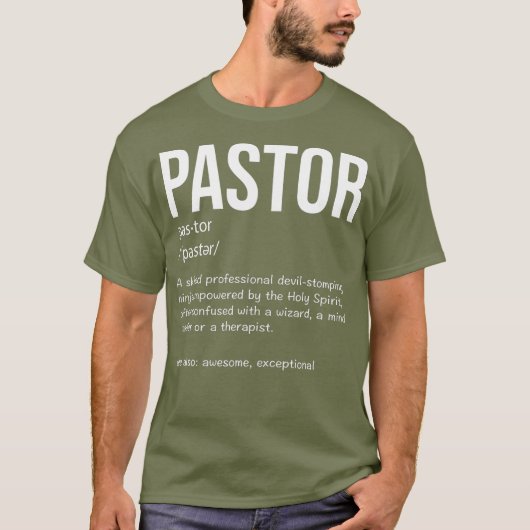 Funny Pastor Definition Geschenk Christliche Predi T-Shirt (Vorderseite)