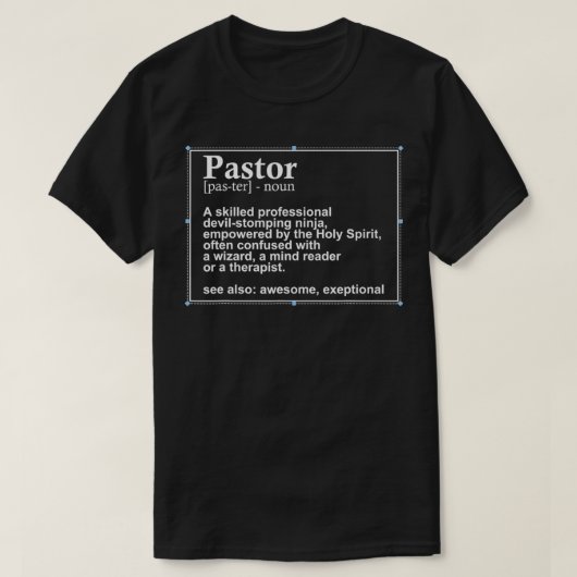 Funny Pastor Definition Geschenk Christliche Predi T-Shirt (Design vorne)