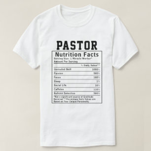 Funny Pastor Nutrition Fakten spirituelles Führung T-Shirt