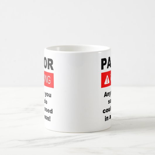 Funny Pastor Warning Christlich Kaffeetasse (Mittel)
