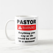 Funny Pastor Warning Christlich Kaffeetasse (Links)