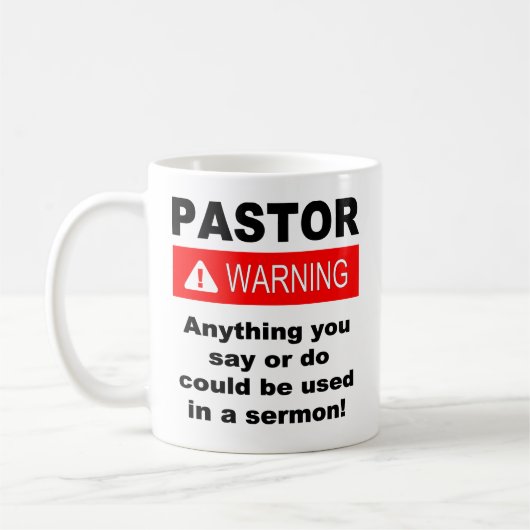 Funny Pastor Warning Christlich Kaffeetasse (Links)