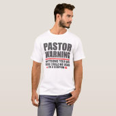 Funny Pastor Warning T-Shirt (Vorne ganz)