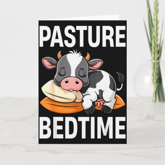 Funny Pasture Bedtime Cute Cow Pajamas Pj Sleep Karte (Vorderseite)