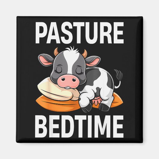 Funny Pasture Bedtime Cute Cow Pajamas Pj Sleep  Magnet (Vorne)