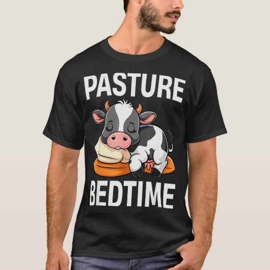 Funny Pasture Bedtime Cute Cow Pajamas Pj Sleep  T-Shirt (Vorderseite)