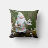 Funny Patchwork Gnome: Zuhause Sweet Birdhouse Kissen (Vorderseite)