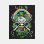 Funny Patricks Day Badminton Costume Four-leaf Clo Fleecedecke (Vorderseite)