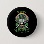 Funny Patricks Day Badminton Kostüm Vierblatt Clo Button (Vorderseite)