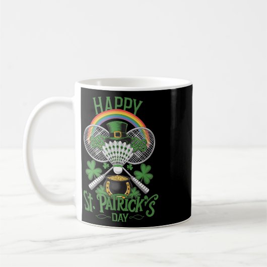 Funny Patricks Day Badminton Kostüm Vierblatt Clo Kaffeetasse (Links)