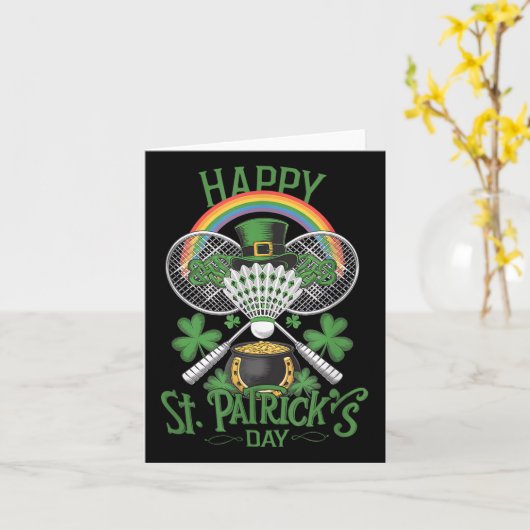 Funny Patricks Day Badminton Kostüm Vierblatt Clo Karte (Gelbe Blume)