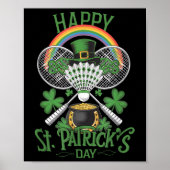 Funny Patricks Day Badminton Kostüm Vierblatt Clo Poster (Vorne)