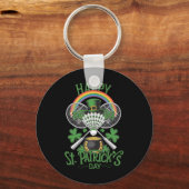 Funny Patrick's Day Dminton Kostüm Vierblatt Clov Schlüsselanhänger (Vorderseite)