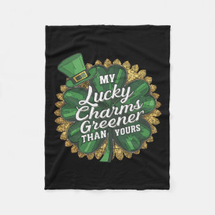 Funny Patricks Day Mein Glück Charm Greener als Si Fleecedecke