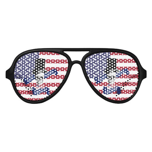 Funny patriotic American flagge Sonnenbrille (Vorderseite)