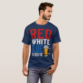 Funny Patriotic Beer Red White Blue Cold Beer T-Shirt (Vorne ganz)