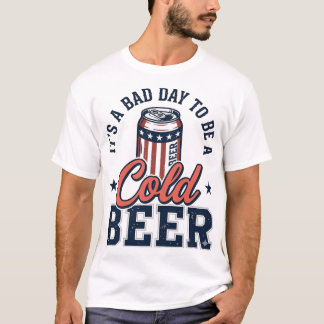 Funny Patriotic Cold Beer Vintage Vector Shirt Des