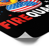 Funny Patriotic Duck Firequacker Pun Independence  Poster (Ecke)