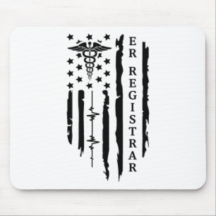 Funny Patriotic Er Registrar Nurse Gift Usa Flag 4 Mousepad