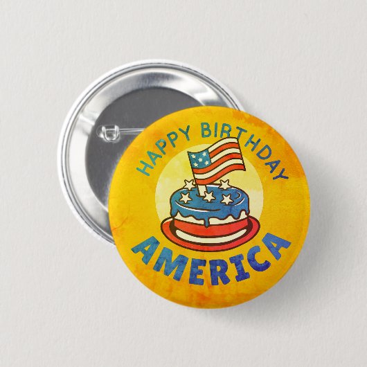 Funny Patriotic Gruß USA Land Button (Vorne & Hinten)
